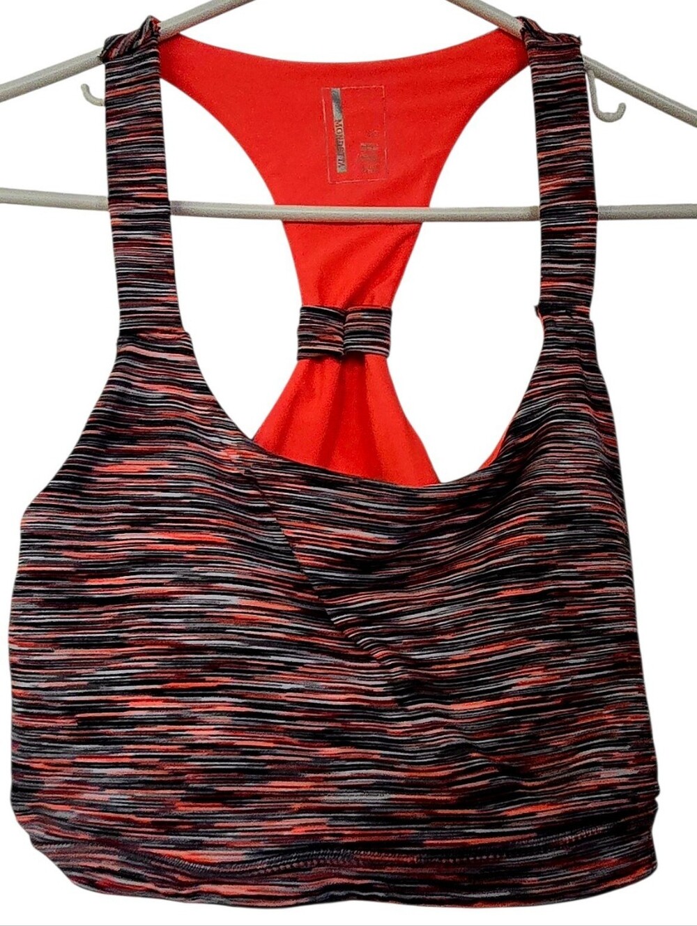 New MONDETTA Women’s Orange/Red Racerback Sports Bralette - Large